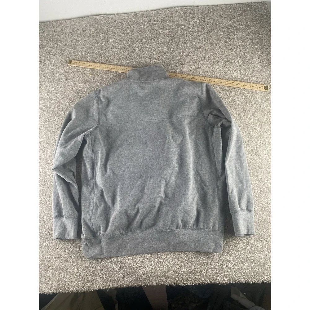 The North Face Solid Gray 1/4 Zip Pullover Fleece Jacket Mens XL Warm Preppy
